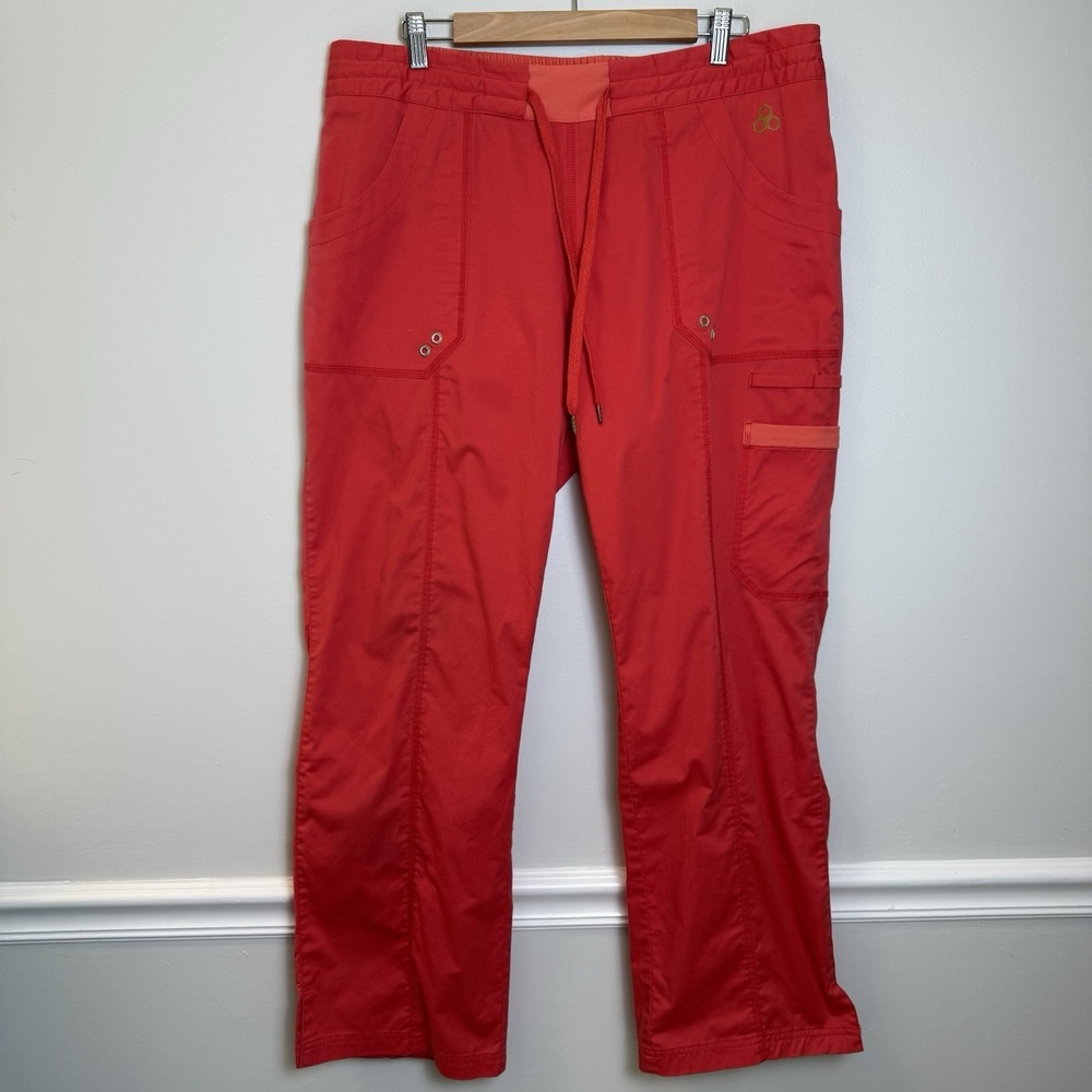 Antidote Style 210 Scrub Pants XL Coral Pink Cargo Drawstring Medical Nurse